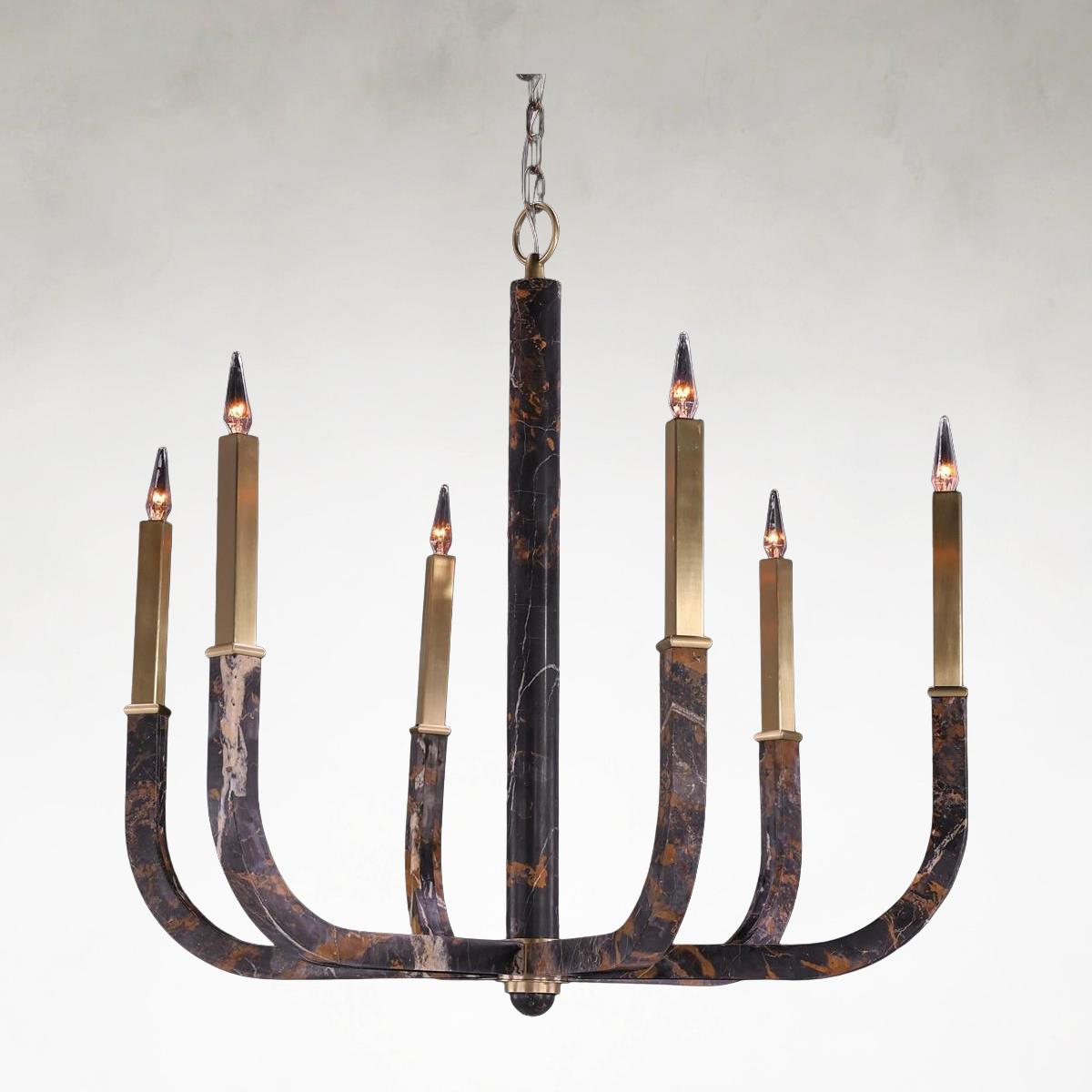 Hampton Courte 39 inch Ceiling Marble Chandelier Light - Tianguang Alabaster Lighting