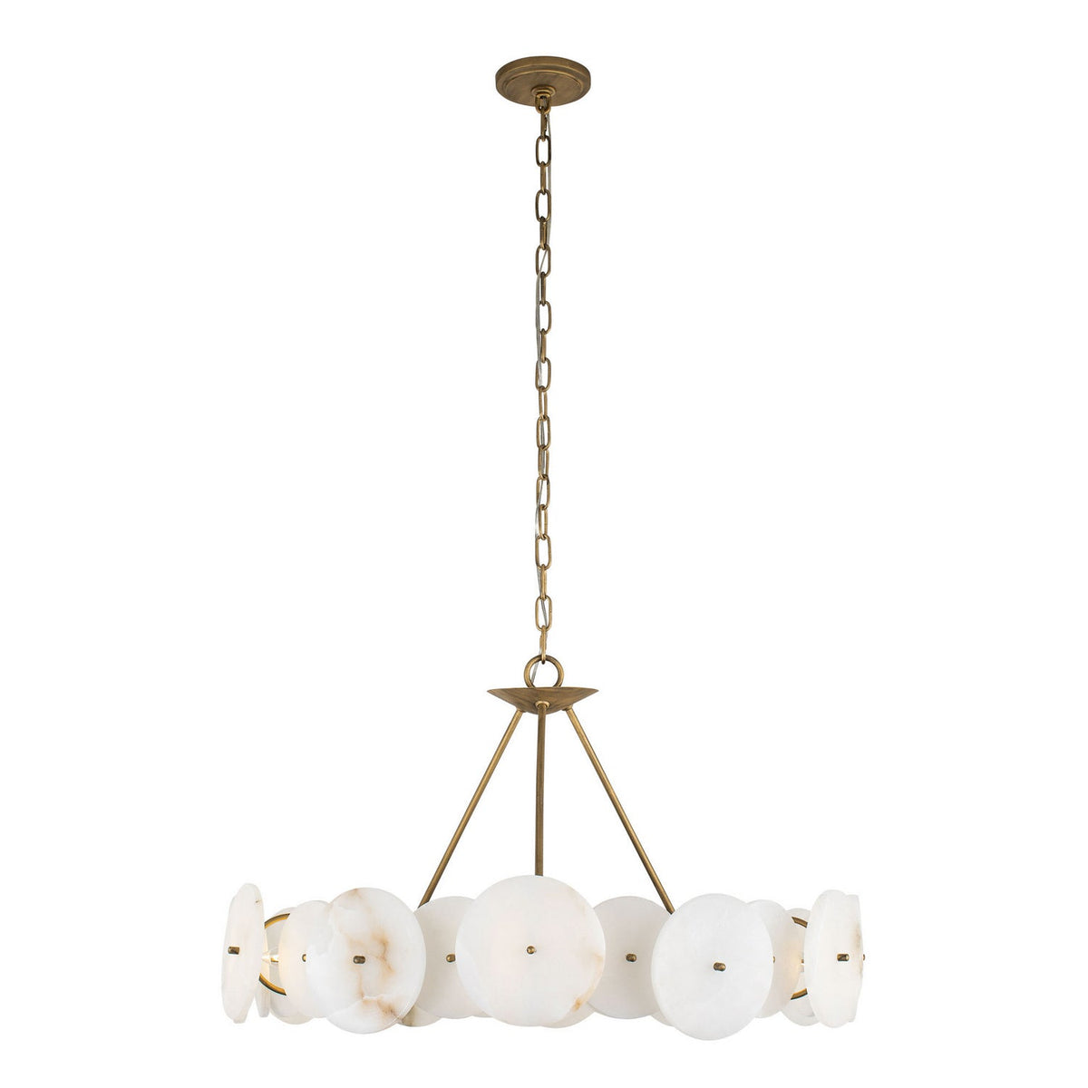 Cosmos Six Light Alabaster Chandelier Havana Gold - Tianguang Alabaster Lighting