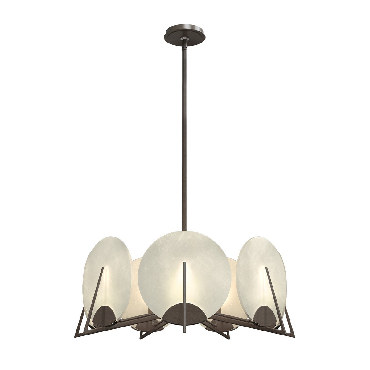 Callisto Seven Light Pendant Bronze Alabaster Chandelier - Tianguang Alabaster Lighting