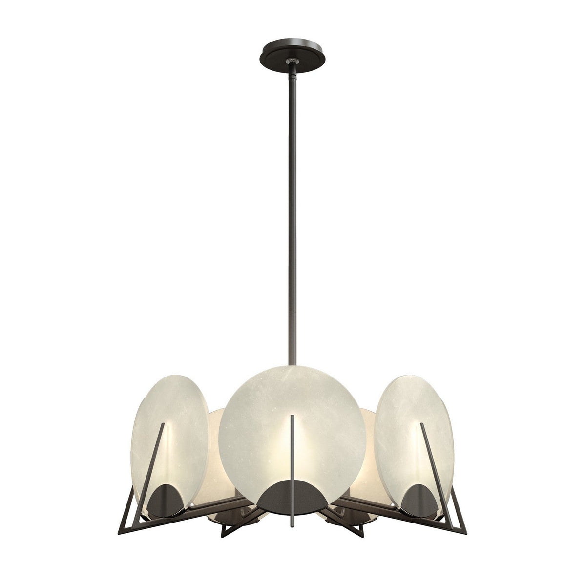 Callisto Seven Light Pendant Dark Smoke Alabaster Chandelier - Tianguang Alabaster Lighting