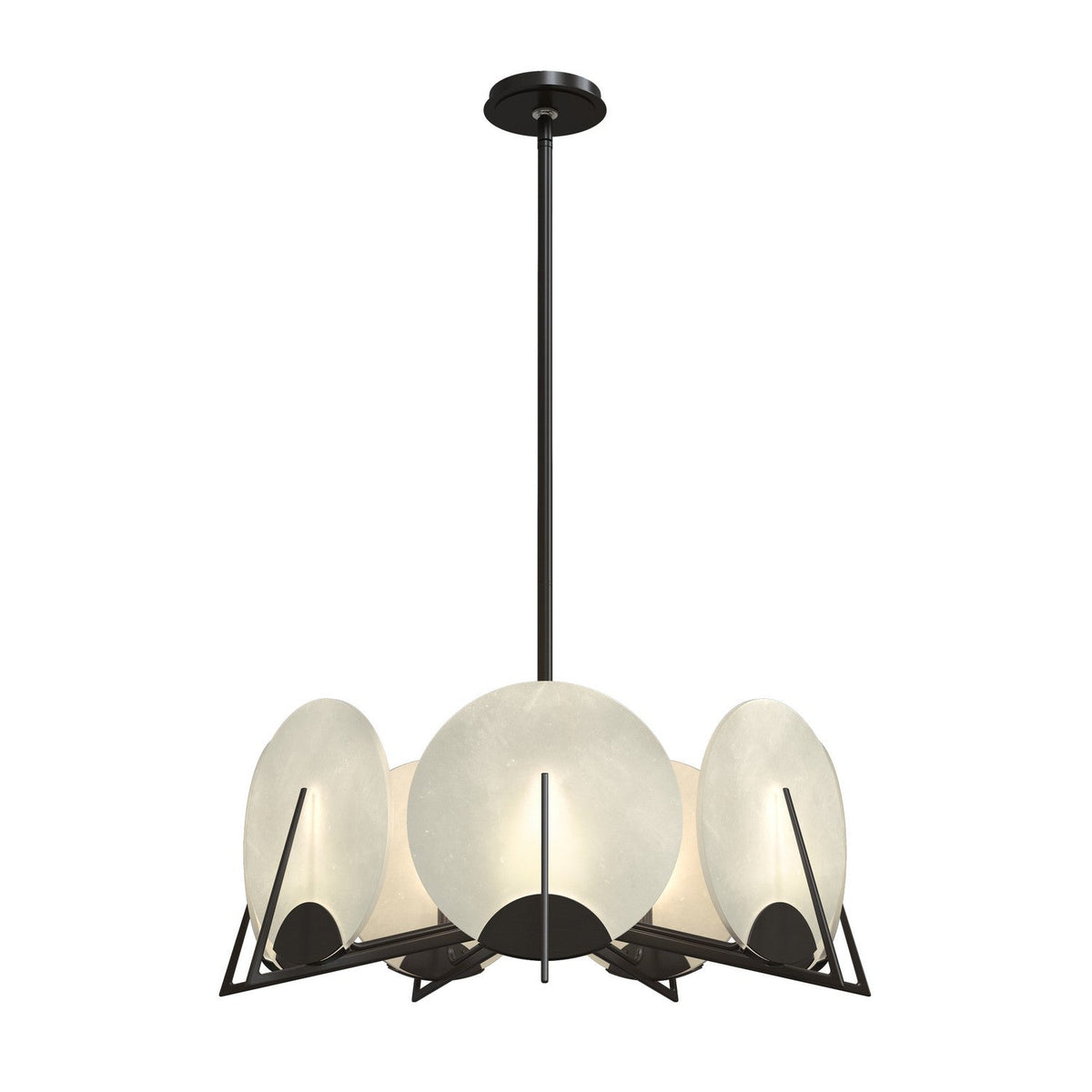 Callisto Seven Light Pendant Oil Rubbed Bronze Alabaster Chandelier - Tianguang Alabaster Lighting