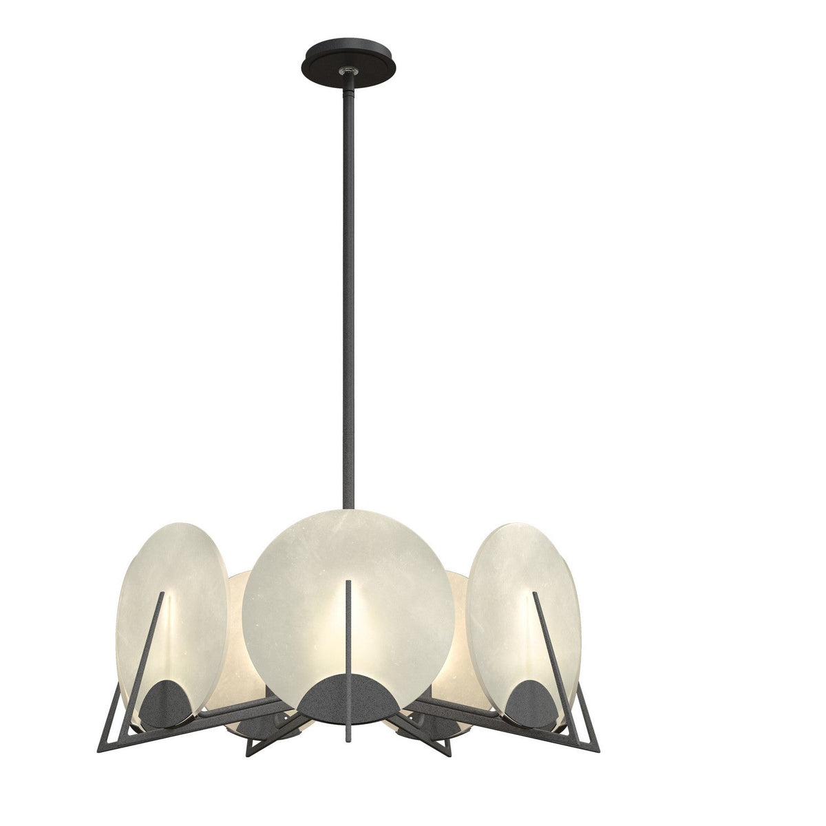 Callisto Seven Light Pendant Natural Iron Alabaster Chandelier - Tianguang Alabaster Lighting
