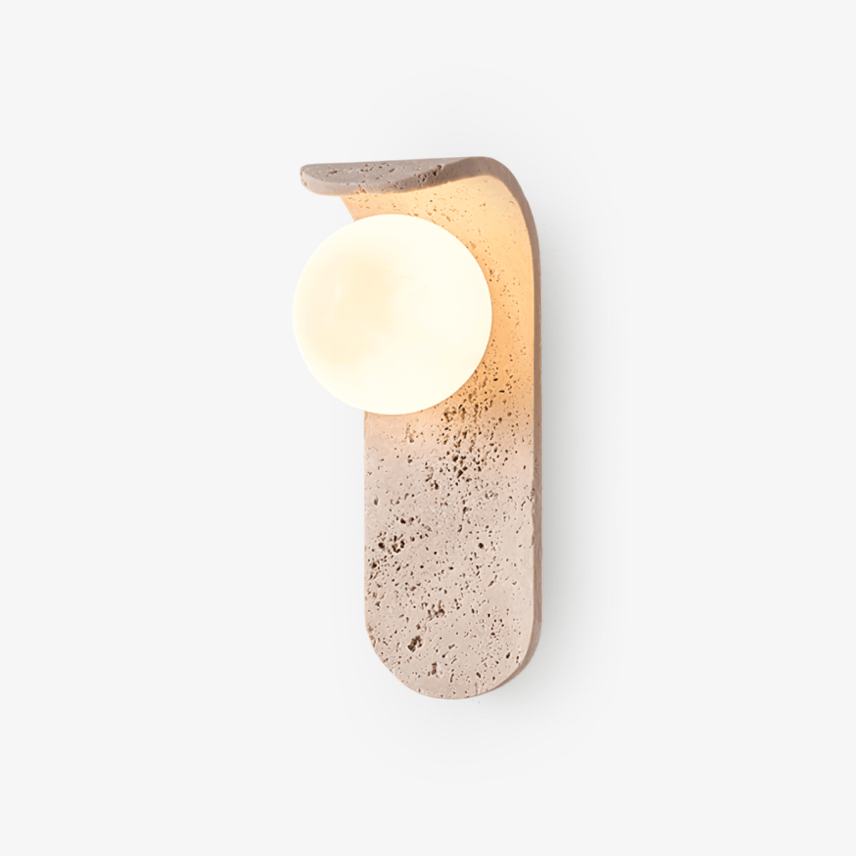 Solis Curve Travertine Wall Lamp - Tianguang Alabaster Lighting