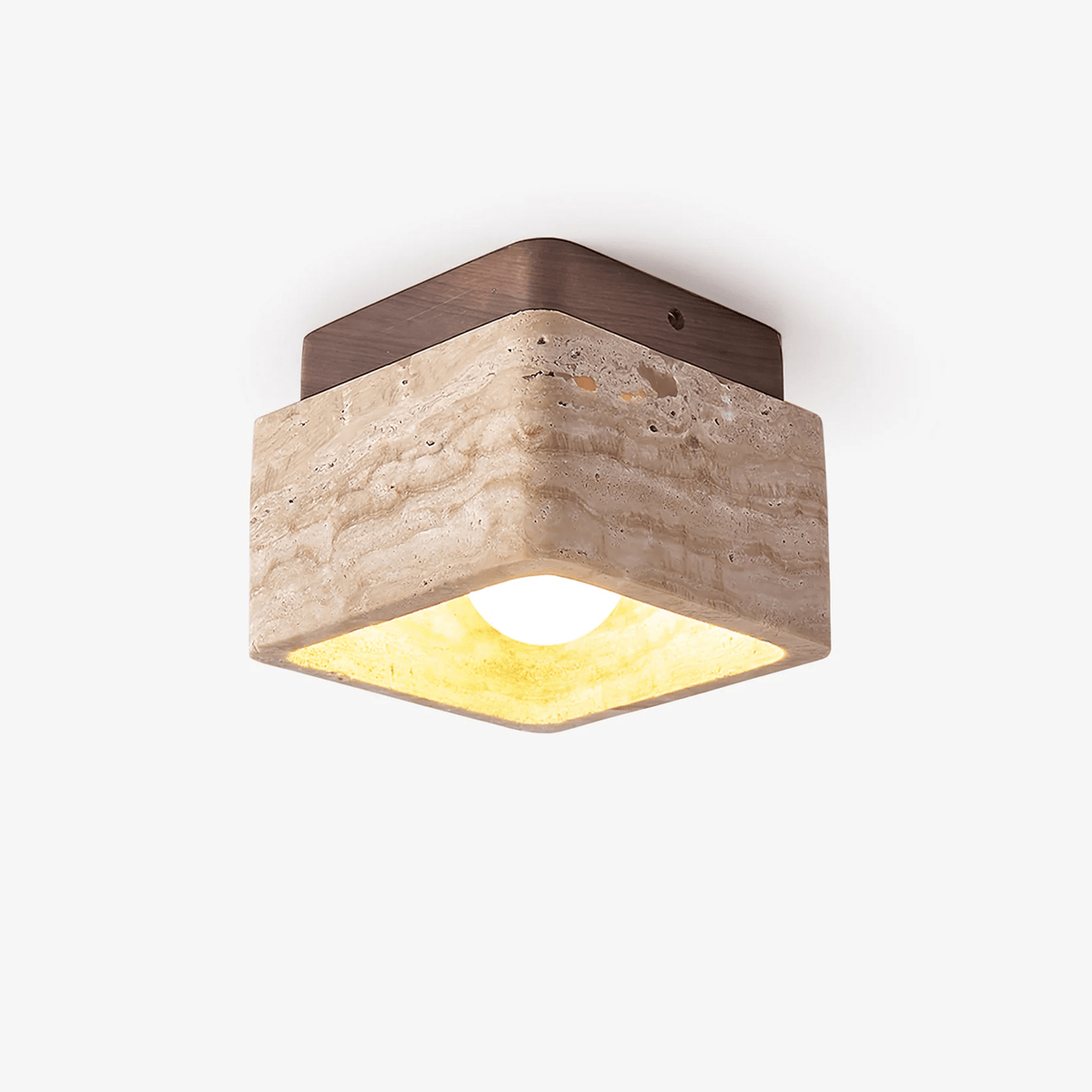 Terra Block Travertine Ceiling Light - Tianguang Alabaster Lighting