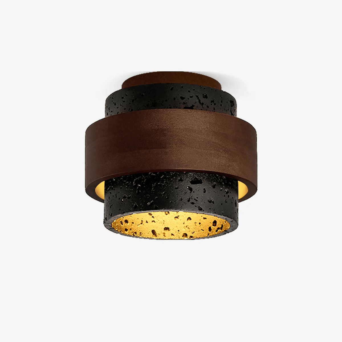 Ebony Travertine Ceiling Light - Tianguang Alabaster Lighting