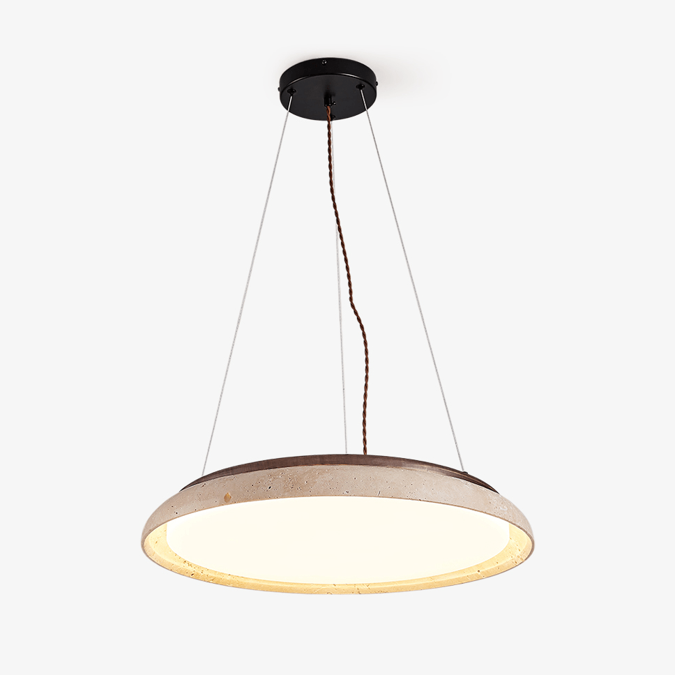 Lunar Disc Travertine Pendant Lamp - Tianguang Alabaster Lighting