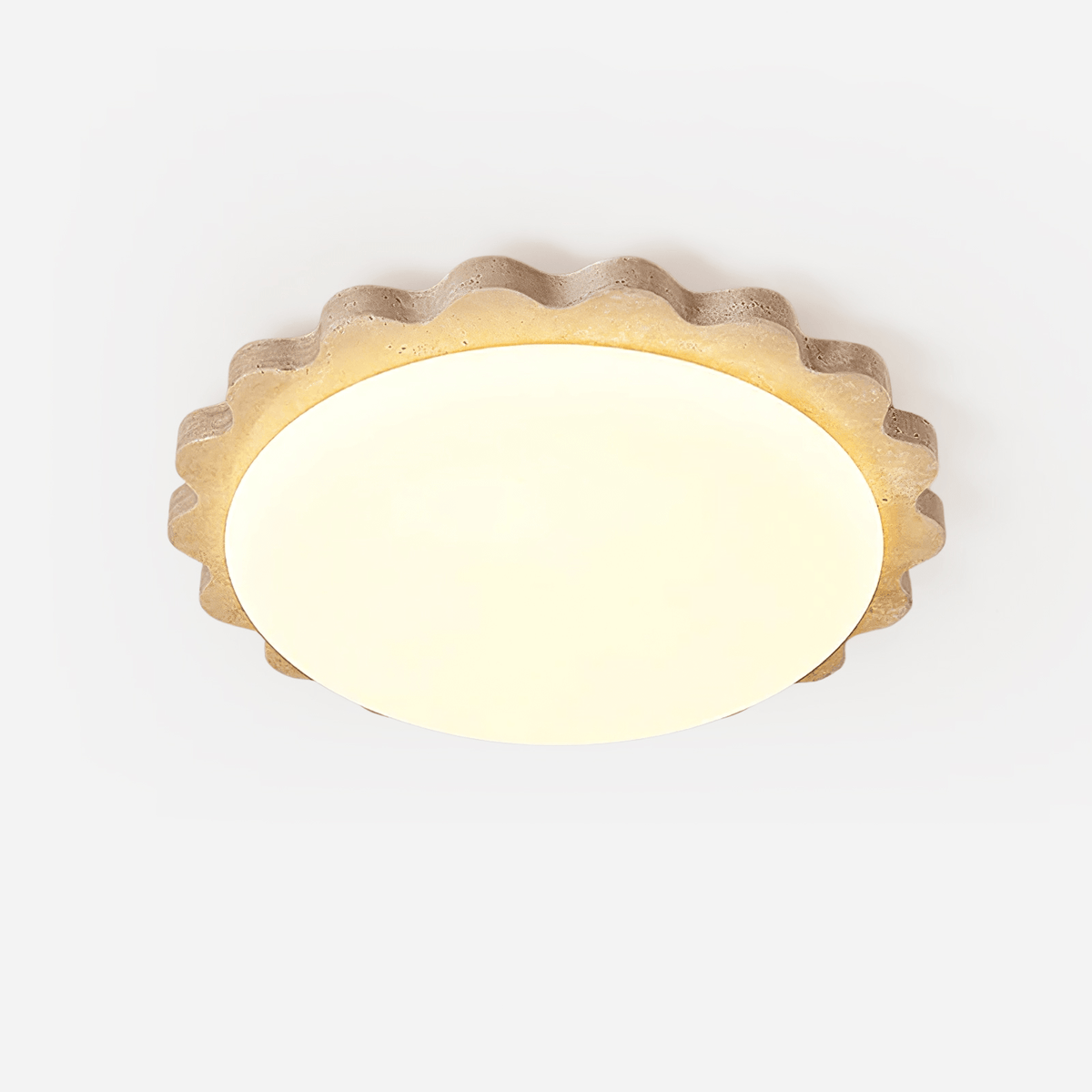 Travertine Scallop Edge Ceiling Light - Tianguang Alabaster Lighting