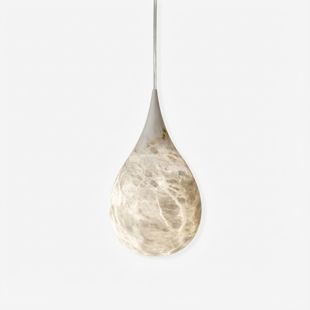 Alabaster Raindrop Pendant Light 4.3 in Dia - Tianguang Alabaster Lighting