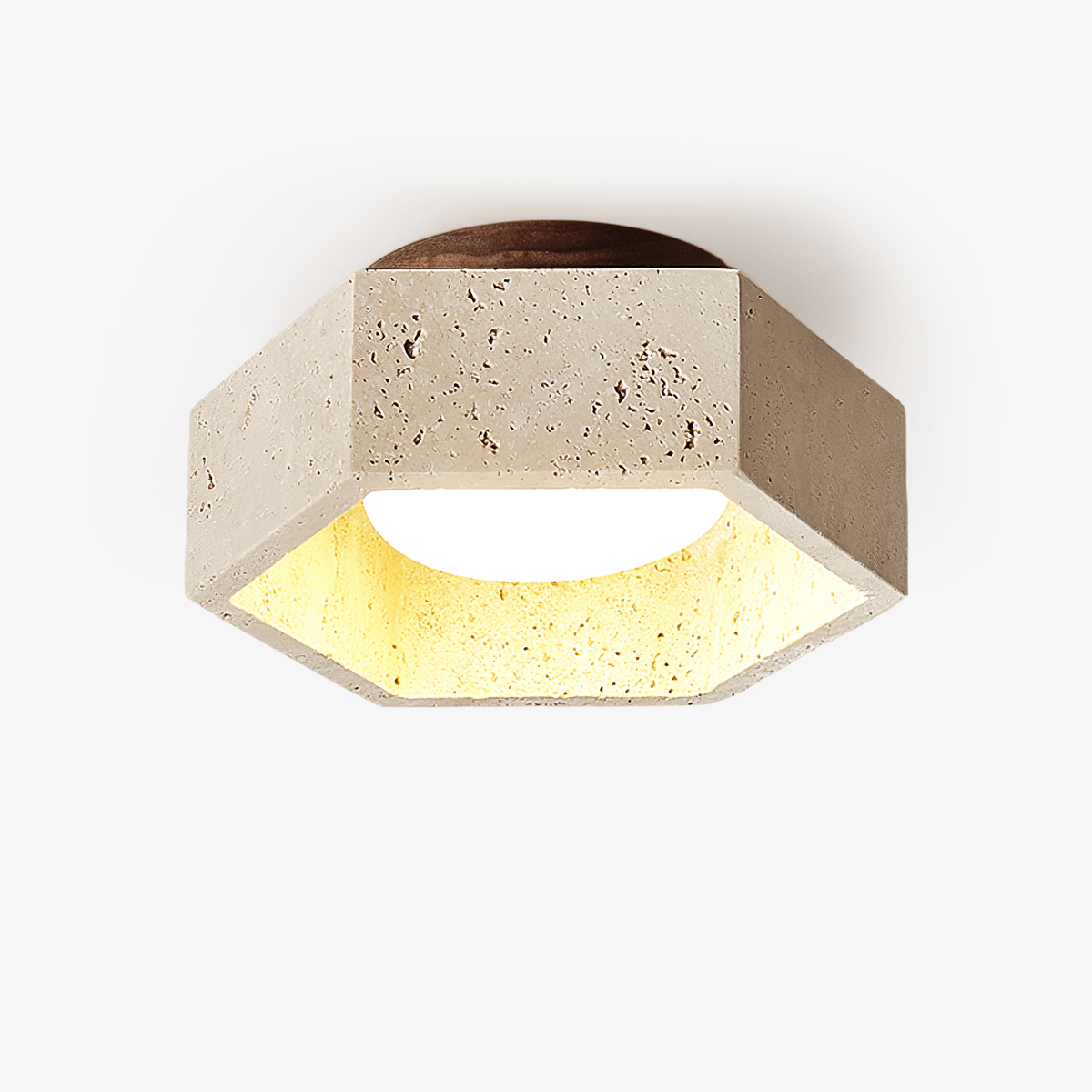 Hexa Core Travertine Ceiling Light - Tianguang Alabaster Lighting