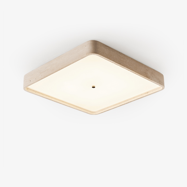 Geo Travertine Square Ceiling Light - Tianguang Alabaster Lighting