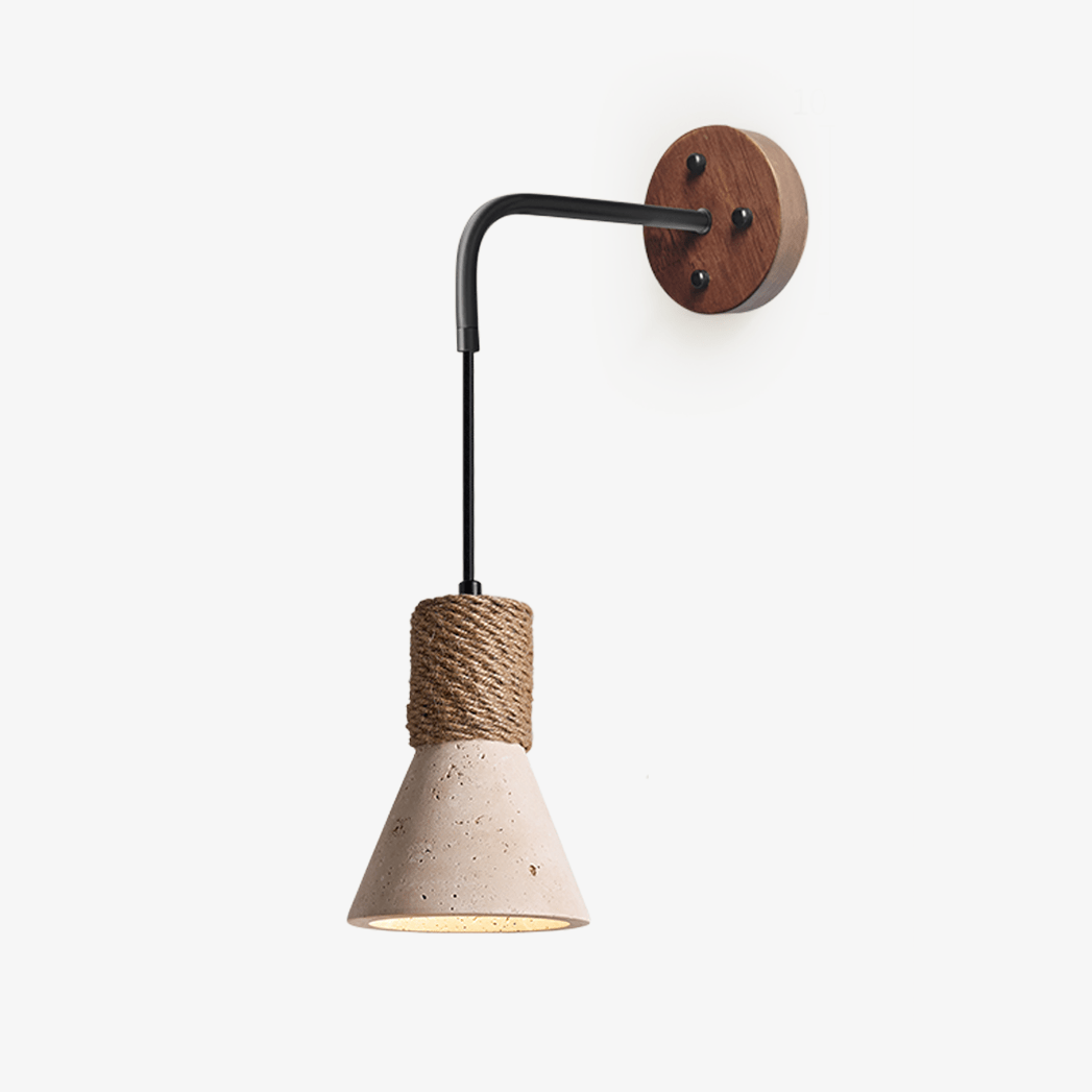 Rope Stone Cone Travertine Sconce - Tianguang Alabaster Lighting