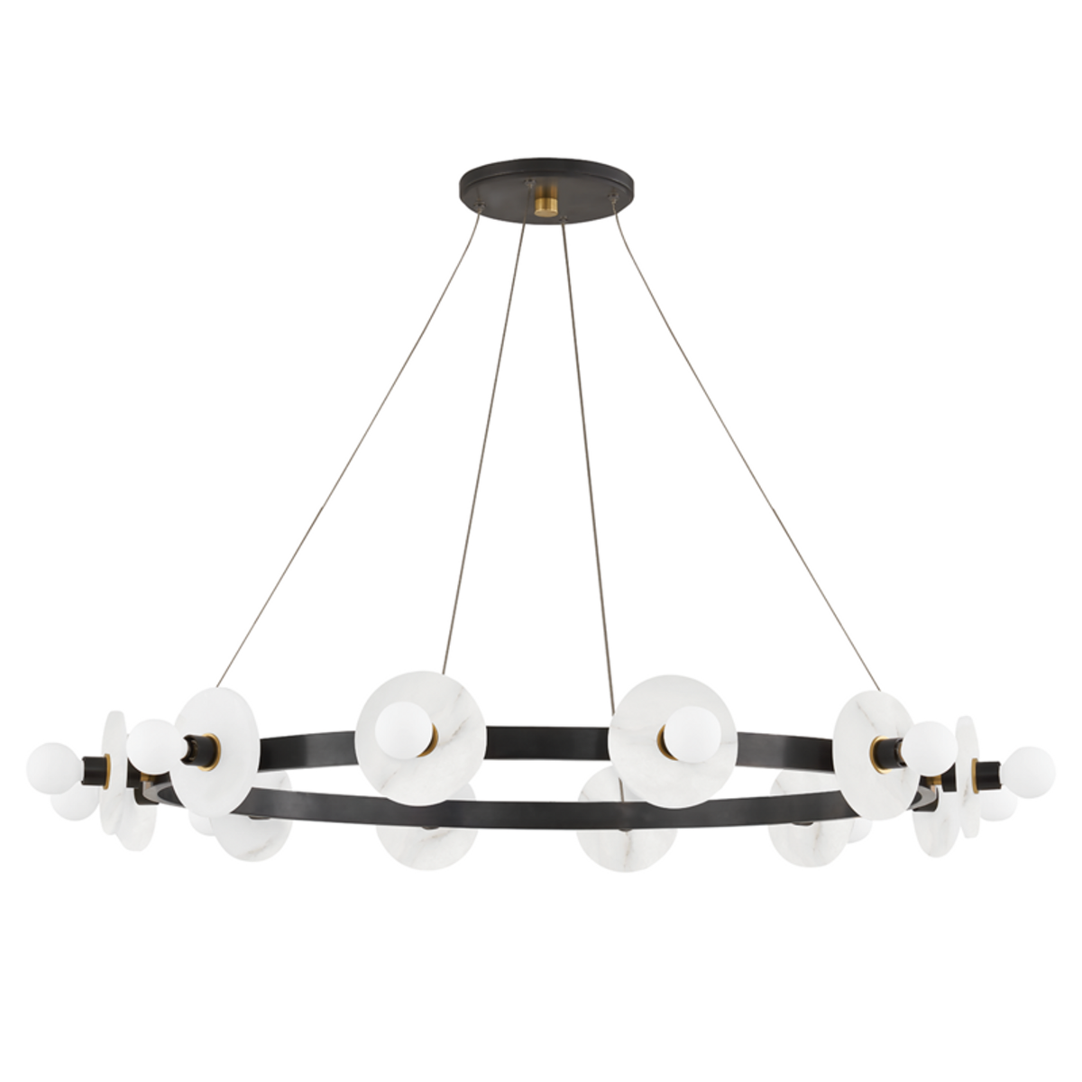 Austen Alabaster Chandelier 40 in W x 18 in H Aged Old Bronze - Tianguang Alabaster Lighting