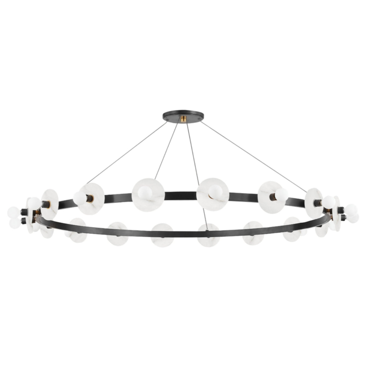 Austen 18-Light Alabaster Chandelier in Aged Old Bronze 58L x 58W x 4.75H - Tianguang Alabaster Lighting