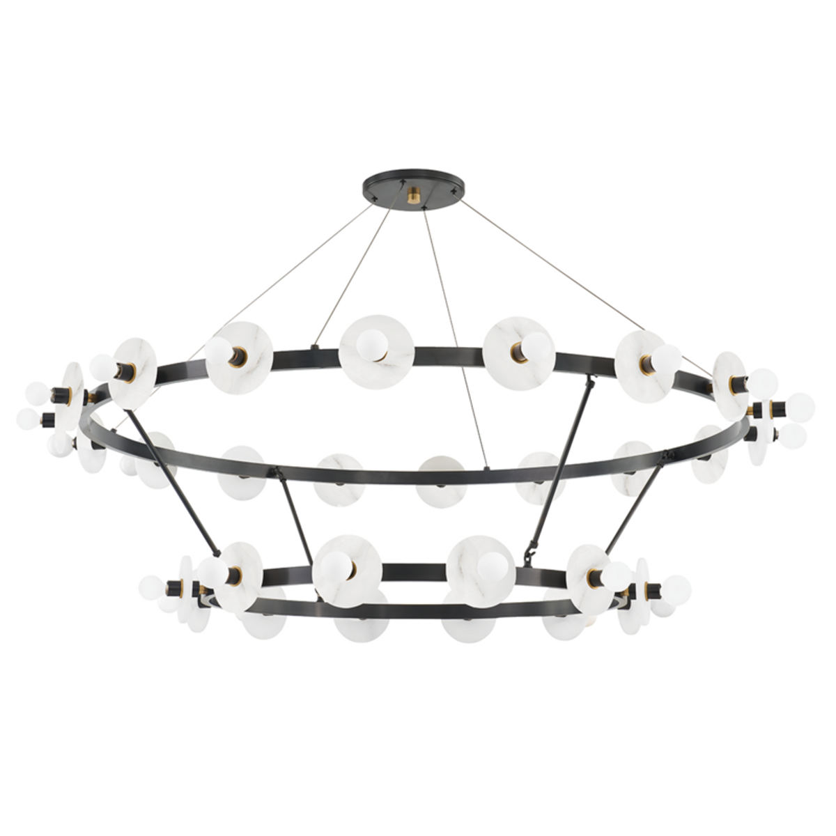 Austen Alabaster Chandelier 58 in W x 36.5 in H Aged Old Bronze - Tianguang Alabaster Lighting