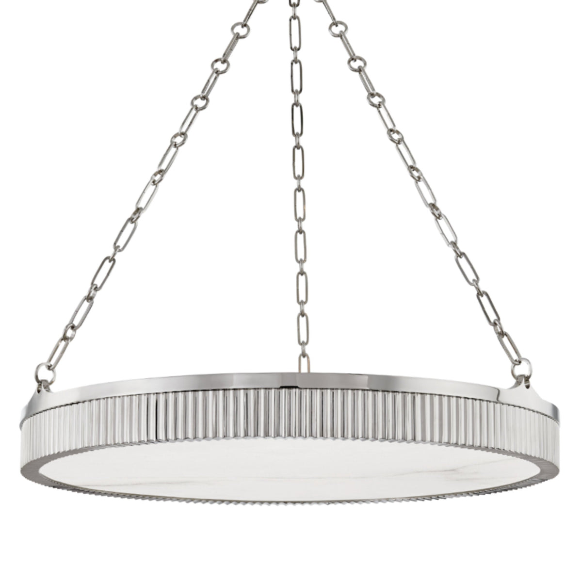 Lynden 8-Light Alabaster Chandelier in Polished Nickel 30L x 30W x 4.25H - Tianguang Alabaster Lighting