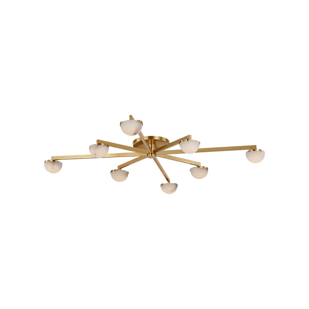 Pedra Extra Large Staggered Arm Flush Mount Alabaster Chandelier - Tianguang Alabaster Lighting