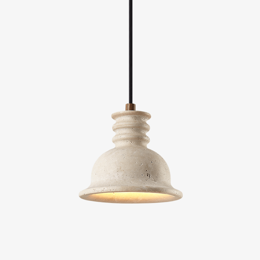 Travertine Ribbed Dome Pendant Light - Tianguang Alabaster Lighting