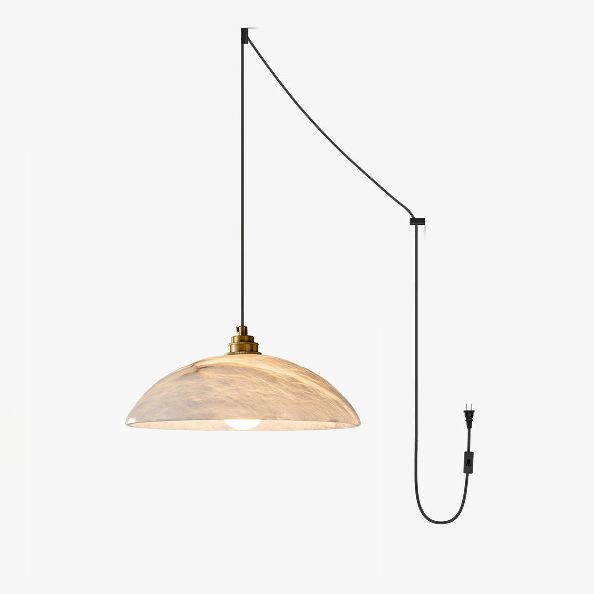 Alabaster Dome Swag Alabaster Pendant Lamp - Tianguang Alabaster Lighting