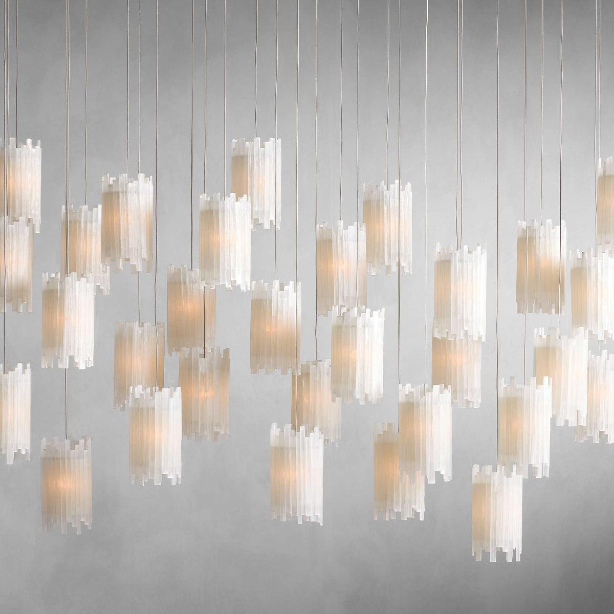 Gianna Rectangular Natural Stone Chandelier - Tianguang Alabaster Lighting