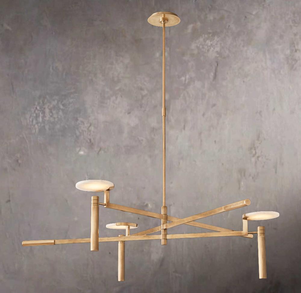 Melanger Circular Alabaster Chandelier 45" - Tianguang Alabaster Lighting