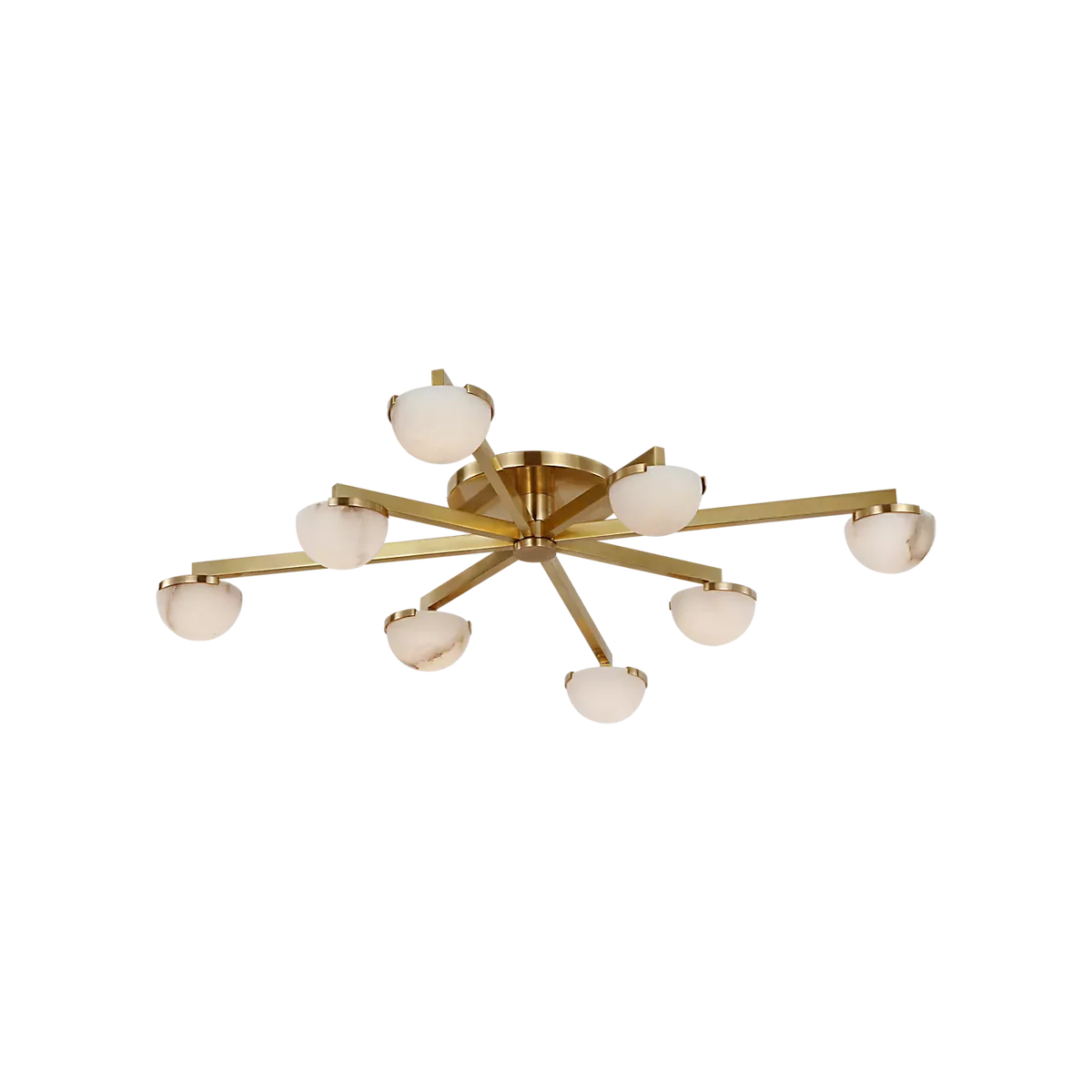 Pedra Large Staggered Arm Flush Mount Alabaster Chandelier - Tianguang Alabaster Lighting