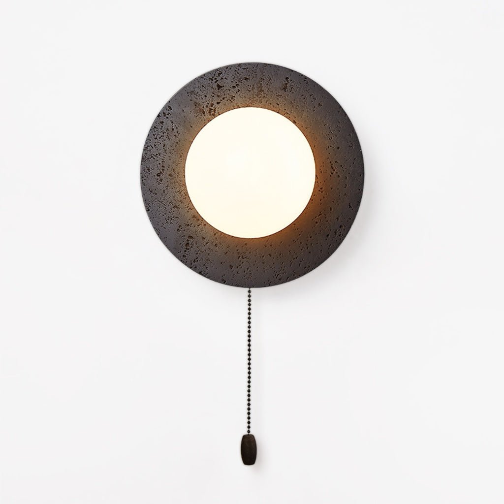 Crater Backlit Travertine Wall Sconce - Tianguang Alabaster Lighting