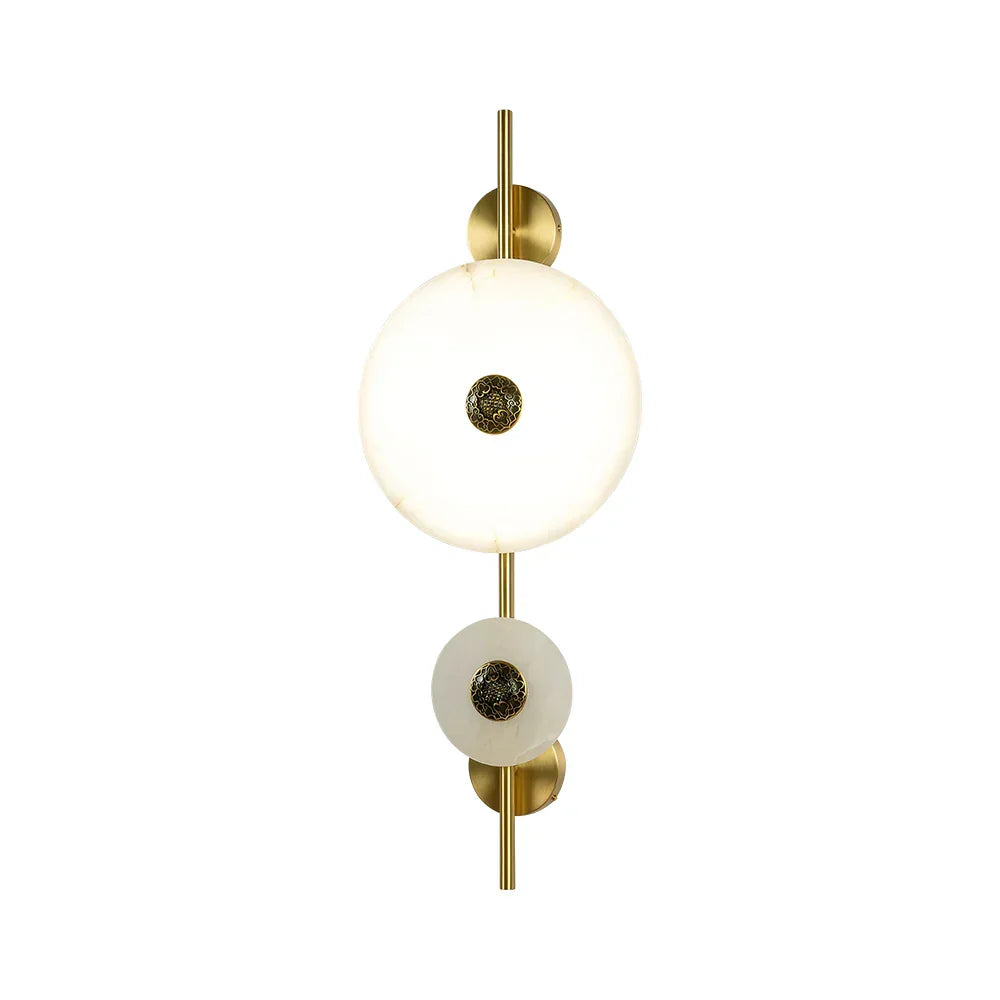 Alabaster Eclipse Round Wall Light - Tianguang Alabaster Lighting