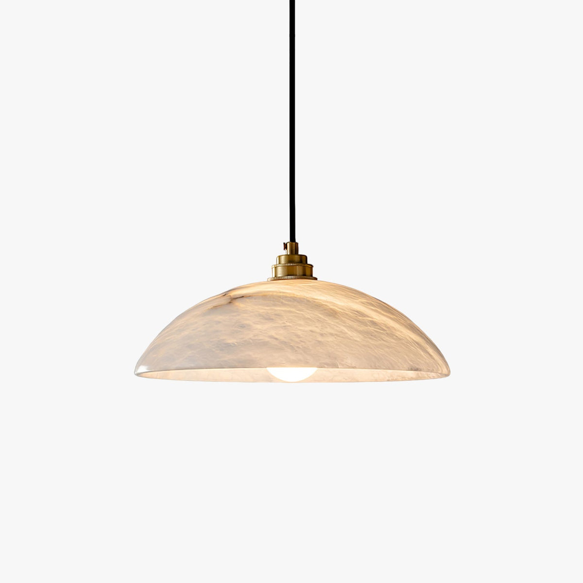 Alabaster Dome Pendant Lamp 30 cm Dia - Tianguang Alabaster Lighting
