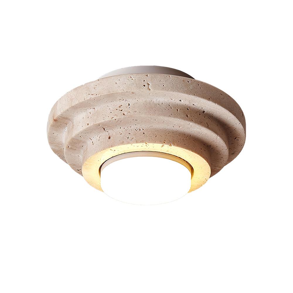 Aperture Ceiling Lamp 6.7" Travertine Ceiling Light - Tianguang Alabaster Lighting