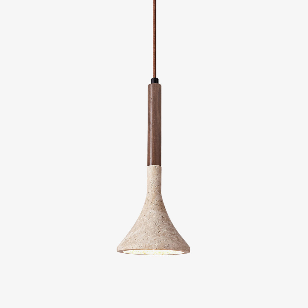 Aplomb Travertine Pendant Lamp 5.1 in Dia - Tianguang Alabaster Lighting