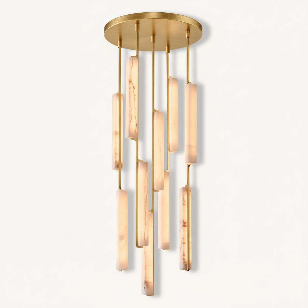 Audor Alabaster Round Chandelier 24" - Tianguang Alabaster Lighting