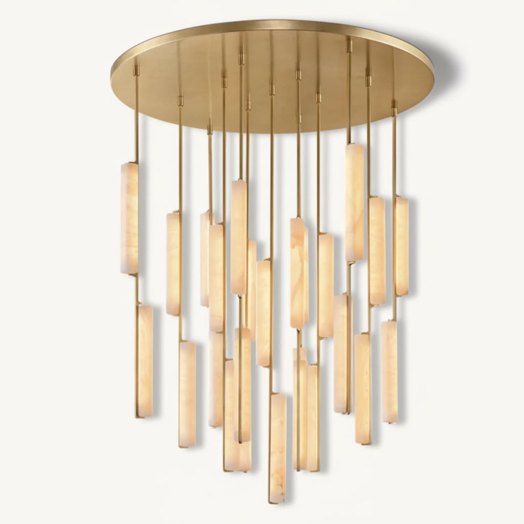 Audor Alabaster Round Chandelier 56" - Tianguang Alabaster Lighting