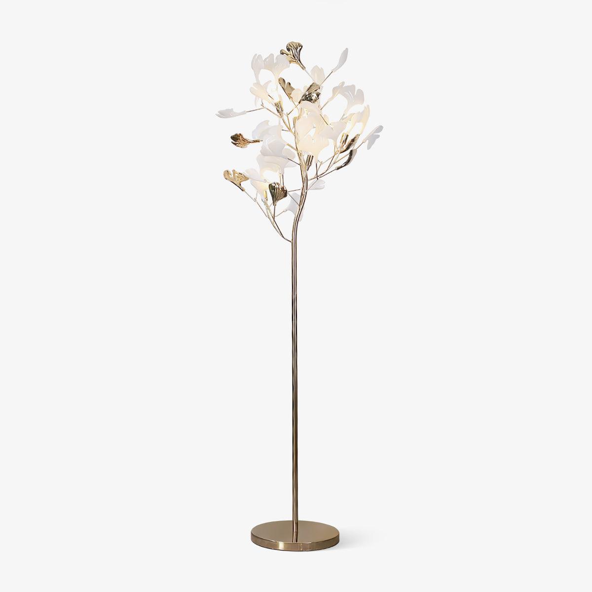 Gingko Leaf Marble Floor Lamp - Tianguang Alabaster Lighting
