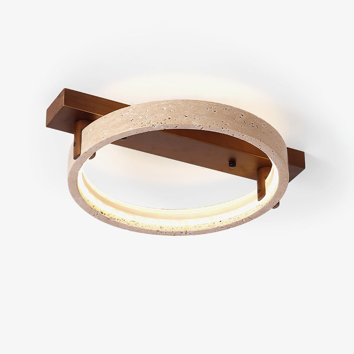 Horizon Ring Ceiling Lamp Travertine Ceiling Light - Tianguang Alabaster Lighting