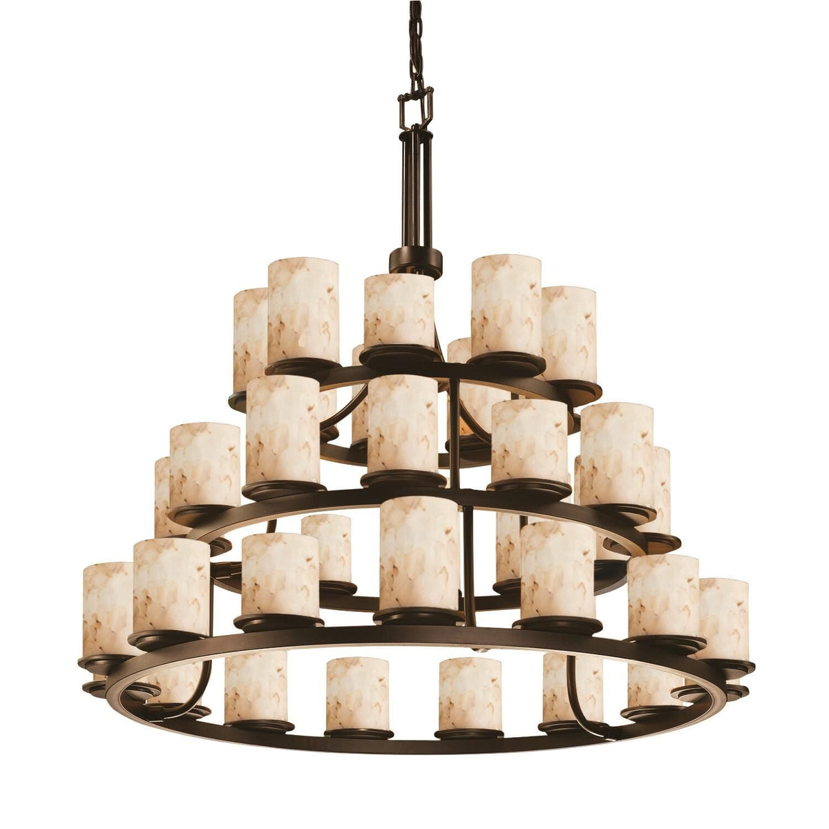 Alabaster Rocks 42 Inch 36 Light LED Chandelier - Tianguang Alabaster Lighting