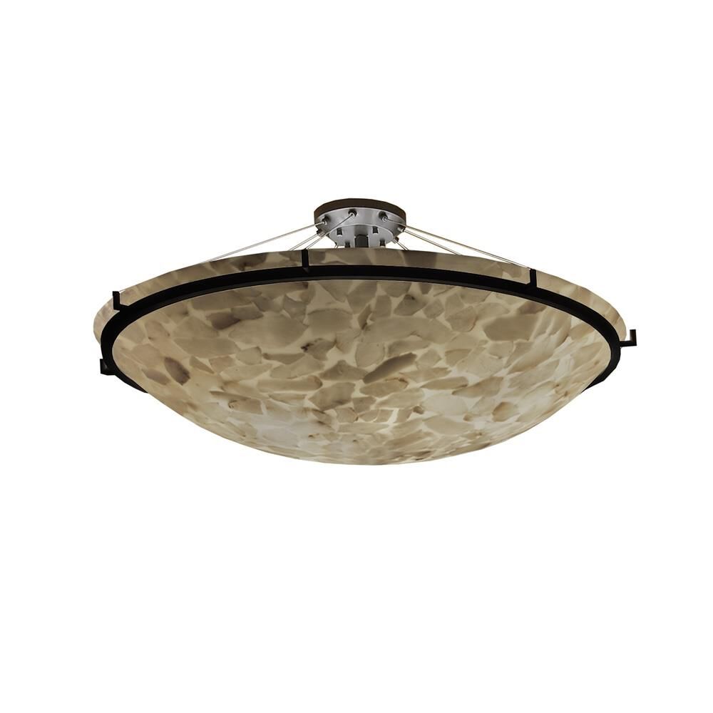 Alabaster Rocks Ring 51 Inch 8 Light Semi Flush Mount - Tianguang Alabaster Lighting