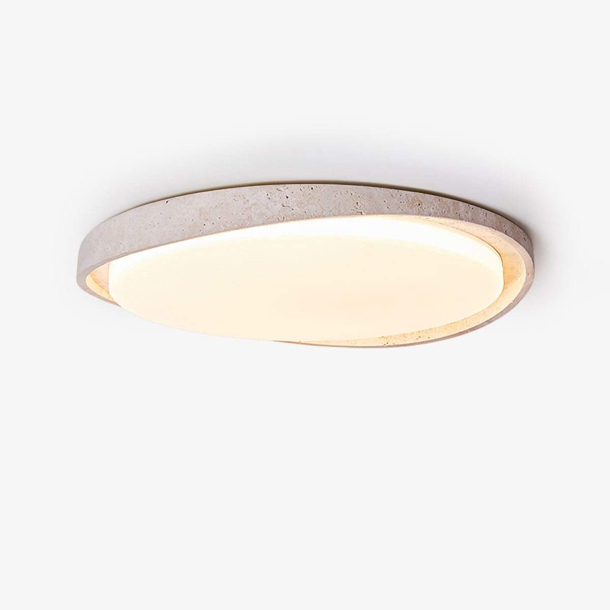 Lumen Arc Travertine Ceiling Light - Tianguang Alabaster Lighting
