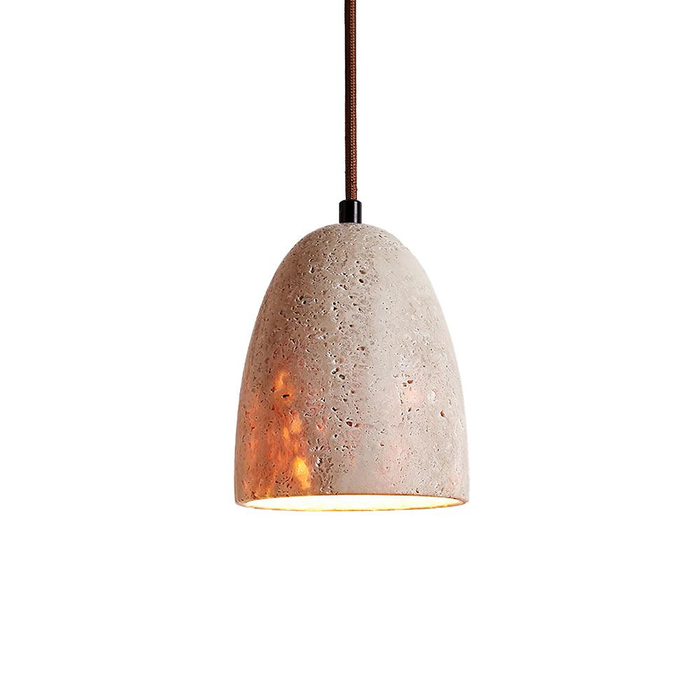 Luminary Stone Travertine Pendant Lamp 4.7" - Tianguang Alabaster Lighting