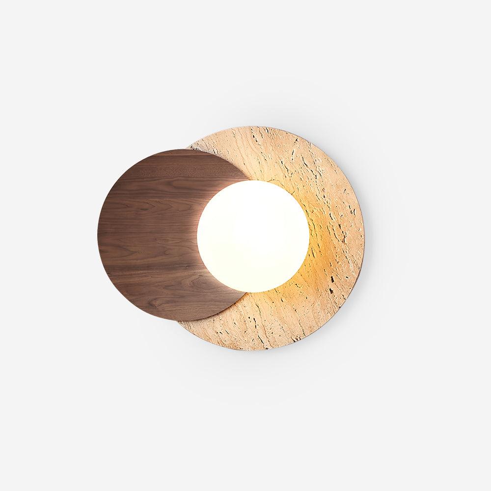 Lunar Eclipse Travertine Wall Lamp 30 cm Dia - Tianguang Alabaster Lighting