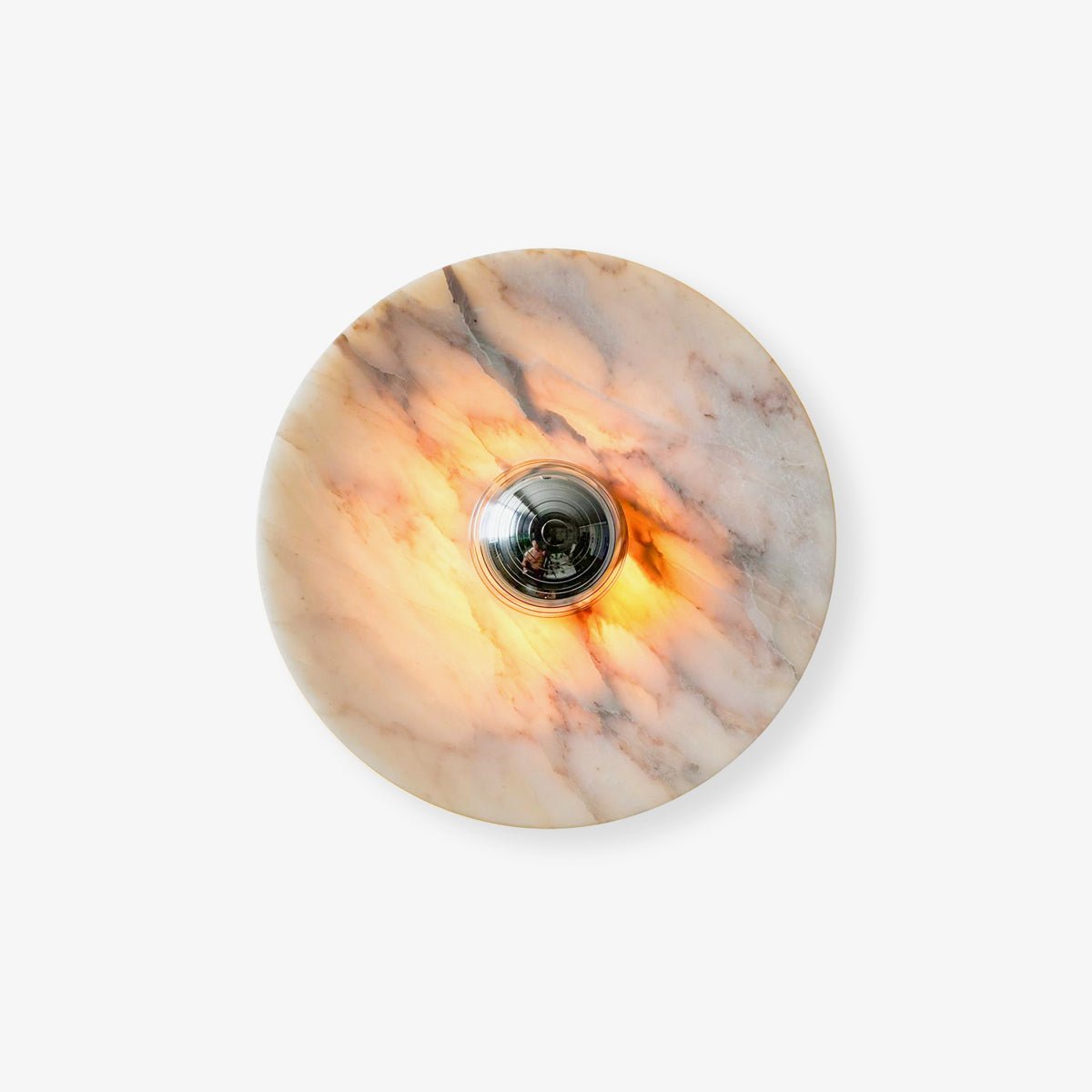 Messier Marble Wall Lamp 7.9 in Dia White - Tianguang Alabaster Lighting