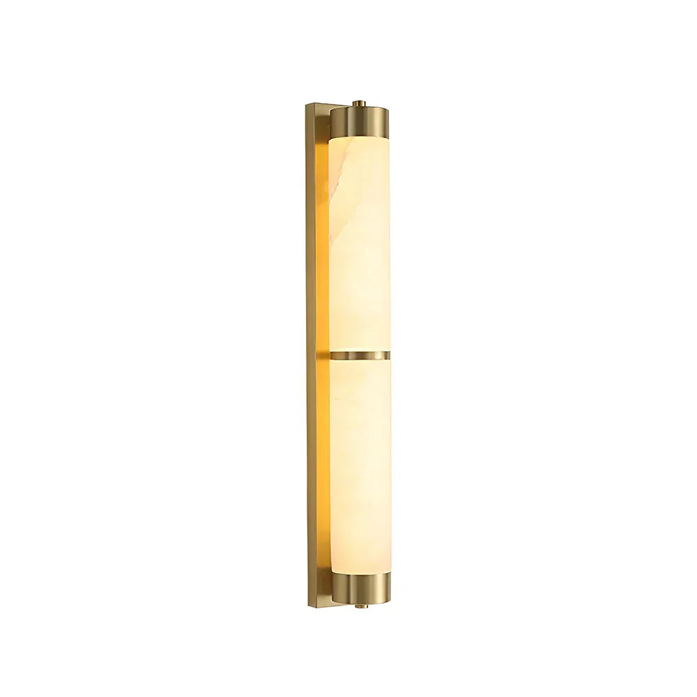 Cylindra Alabaster Brass Wall Light 8 cm Dia - Tianguang Alabaster Lighting