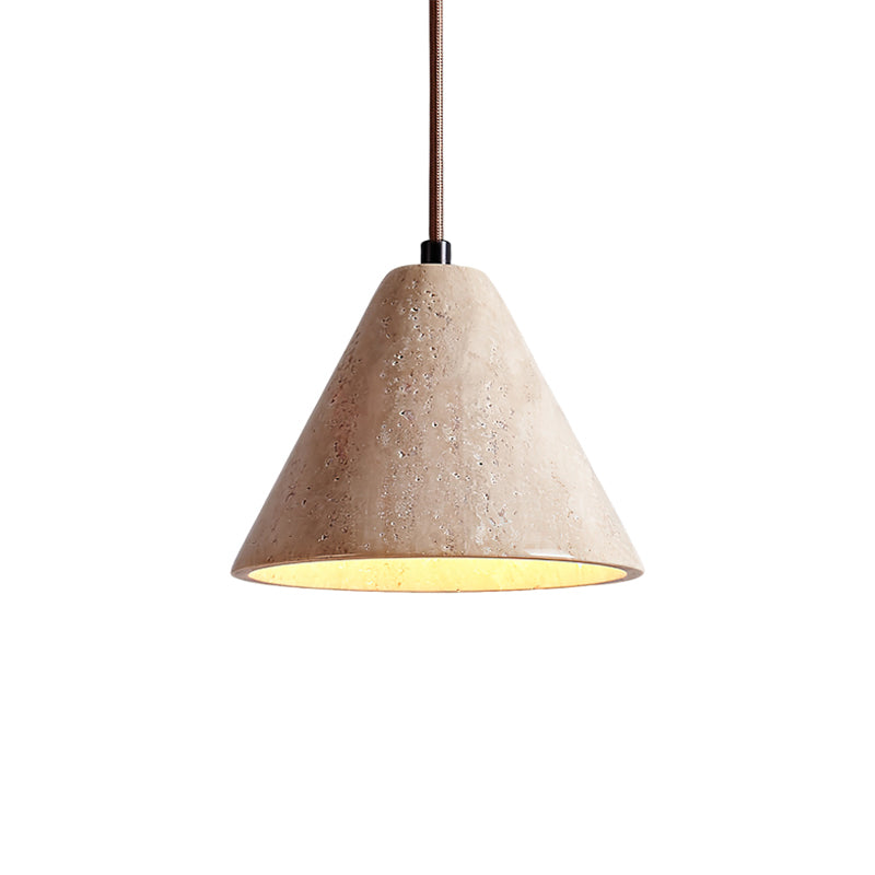 Olivia Tapered Travertine Pendant Lamp 6.3″ - Tianguang Alabaster Lighting