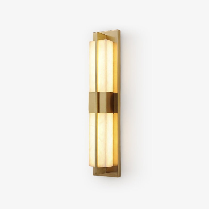 Rectangular Alabaster Brass Wall Sconce - Tianguang Alabaster Lighting
