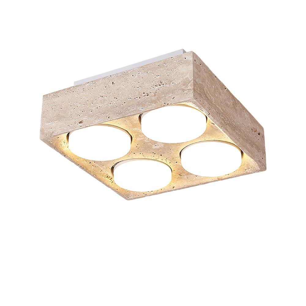 Sky Hole Ceiling Lamp Travertine Ceiling Light 3.1 in H - Tianguang Alabaster Lighting