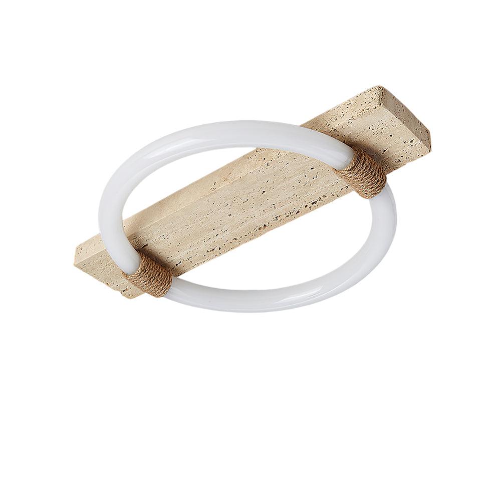 Stonek Ceiling Lamp 15.7" Travertine Ceiling Light - Tianguang Alabaster Lighting