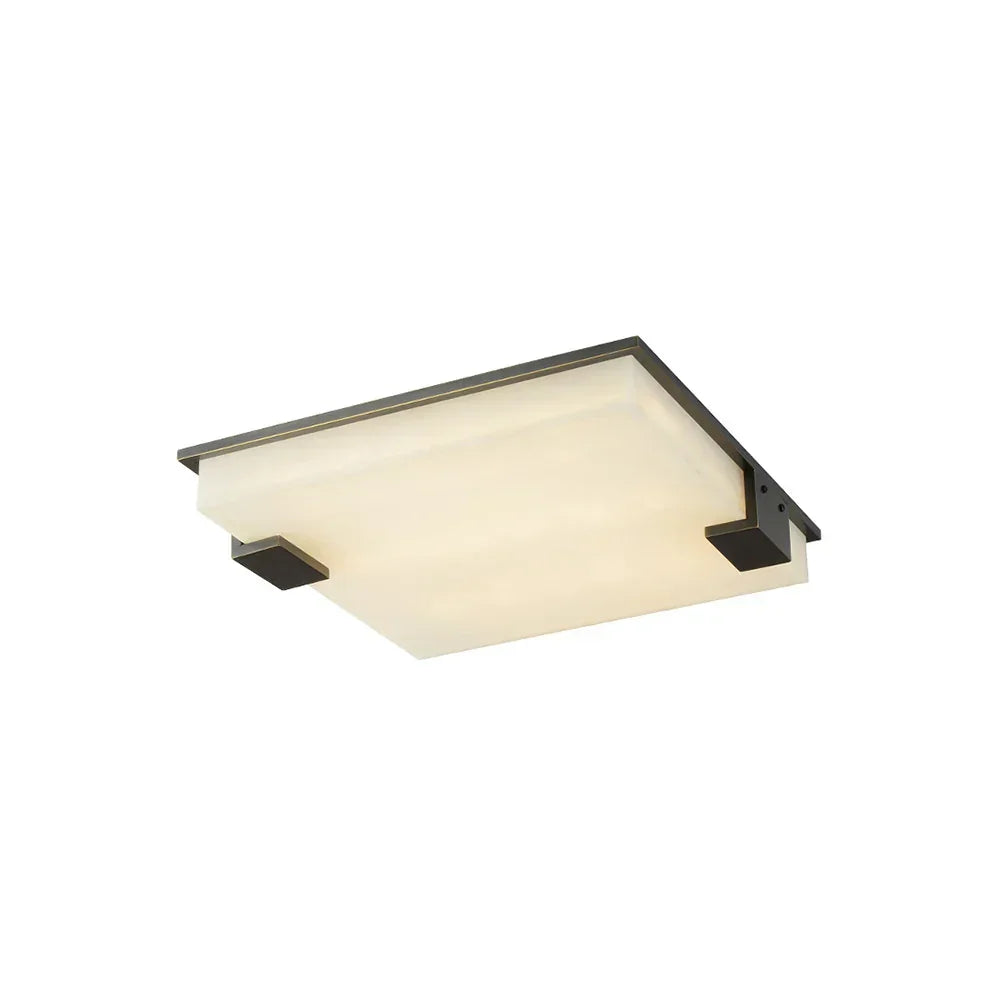 Stylish Black Square Alabaster Ceiling Light - Tianguang Alabaster Lighting