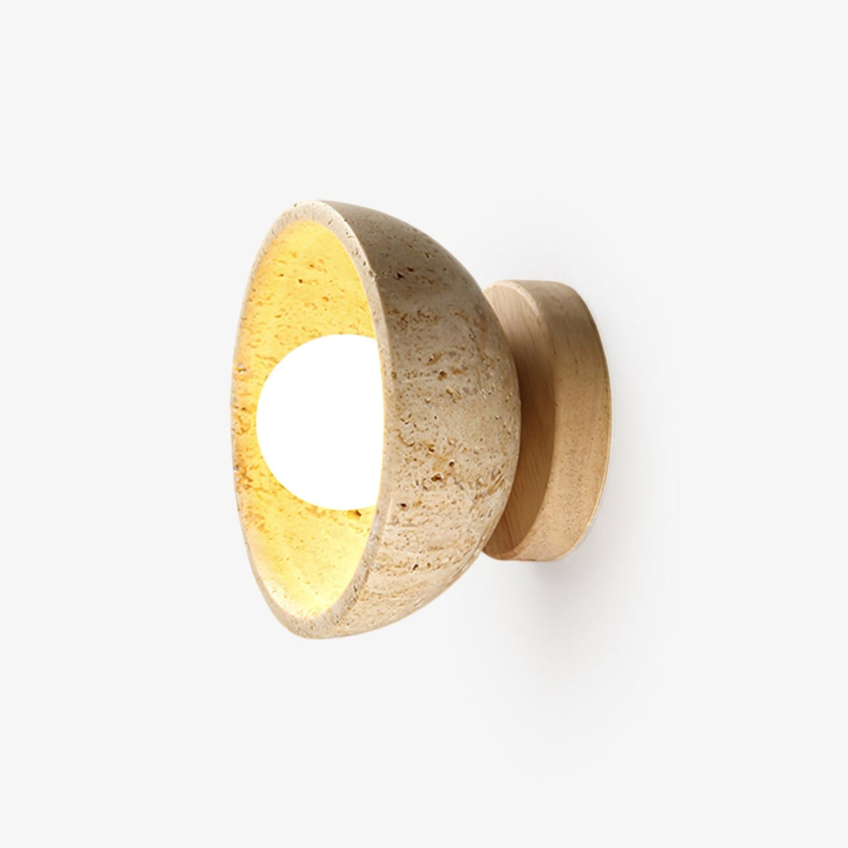Terra Bowl Travertine Wall Lamp - Tianguang Alabaster Lighting