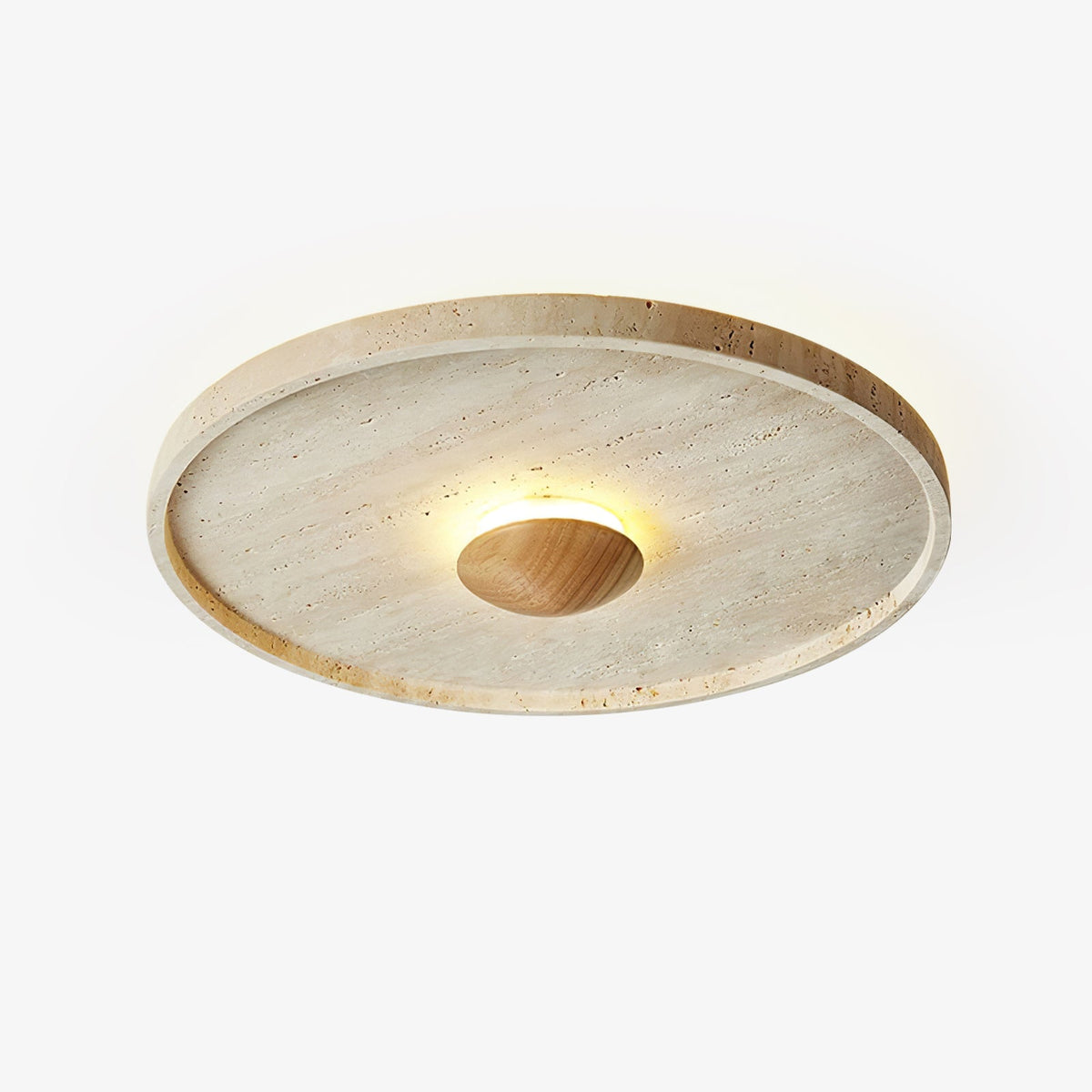 Tranquil Aura Travertine Ceiling Light - Tianguang Alabaster Lighting