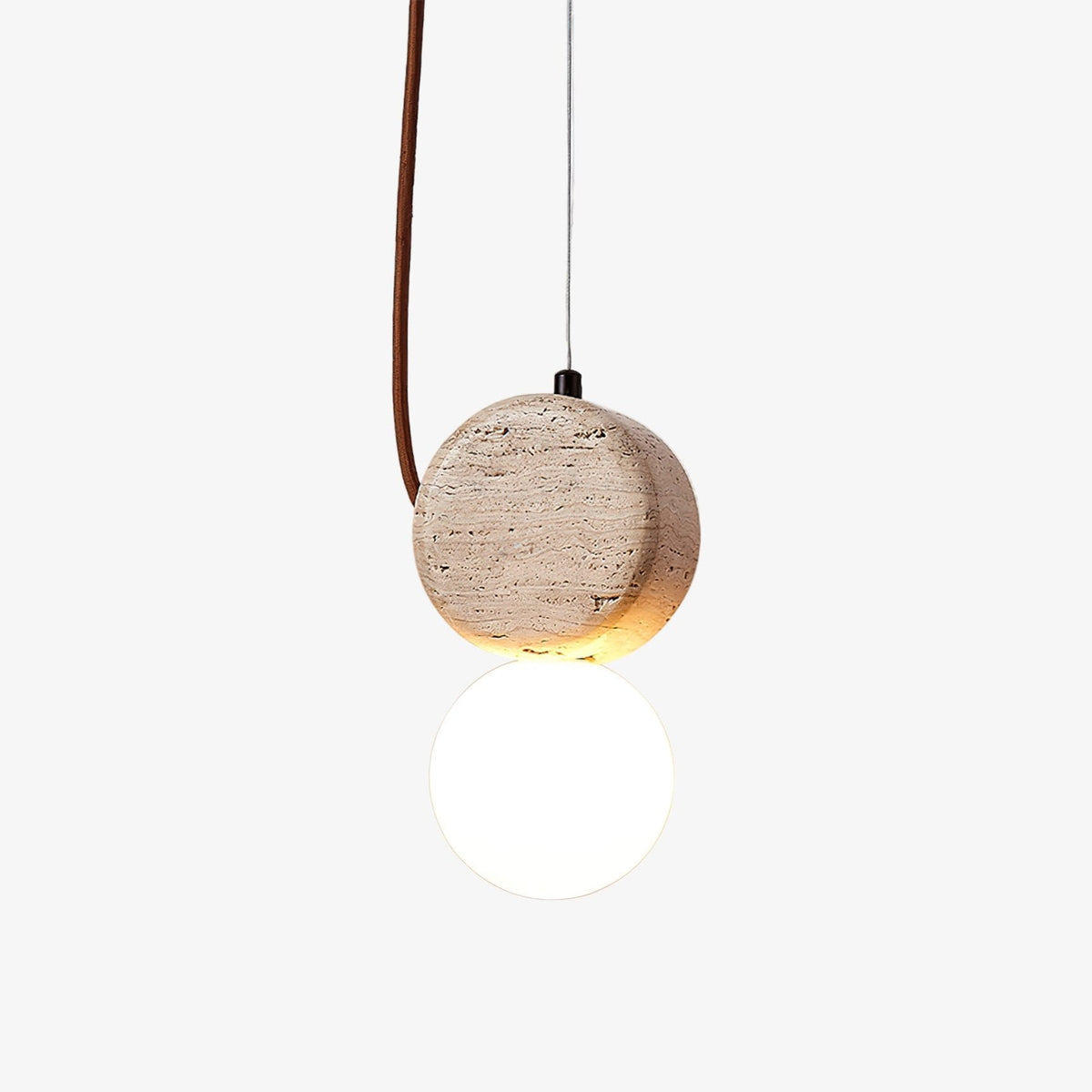 Tranquil Glow Travertine Pendant Lamp - Tianguang Alabaster Lighting