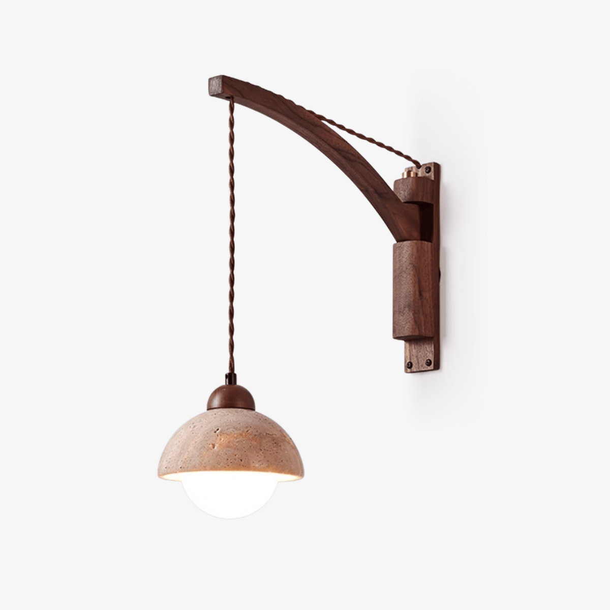 Travertine Swing Arm Wall Sconce - Tianguang Alabaster Lighting